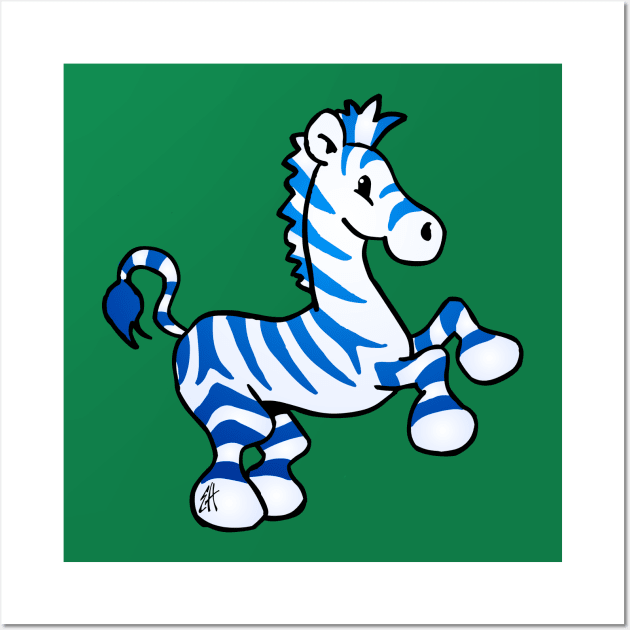 Blue zebra Wall Art by Cardvibes